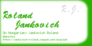 roland jankovich business card